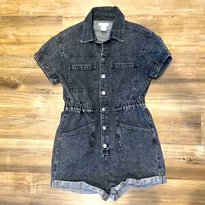 Altar’d State Black Denim Romper
